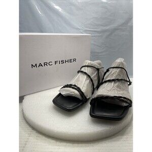 Marc Fisher Women's Lakita Flat Sandal, Black, Women Size 9M Item#824